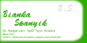 bianka spanyik business card